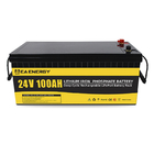 24V 100Ah IP65 Solar LiFePO4 Battery For Home Storage System