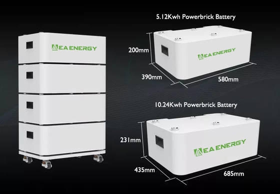 Stacked 20.48KWH Home Energy Storage Battery Pack 51.2V 400Ah