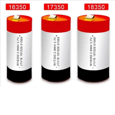 2.9Wh Cylindrical LiPo Battery 18350 17350 16350 For E Cigarette
