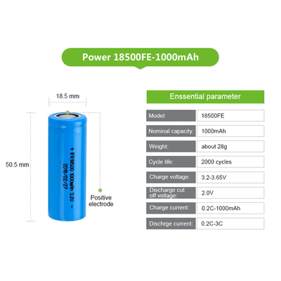18650 Lithium Iron Phosphate LiFePO4 Battery Cells Long Cycle Life