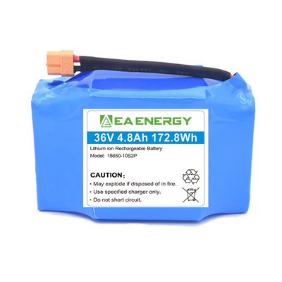 36V 4.8Ah 172.8Wh Electric Scooter Battery Pack Customized Impedance