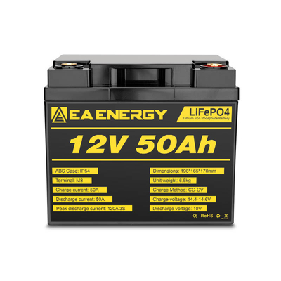 12V 50Ah Deep Cycle LiFePO4 Battery CE UL UN38.3 MSDS Approved