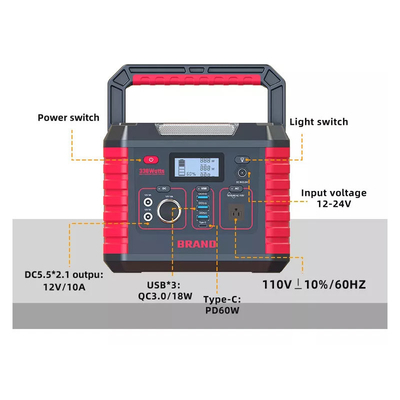 330Wh Portable Solar Panel 2000W Rechargeable Emergency Generator